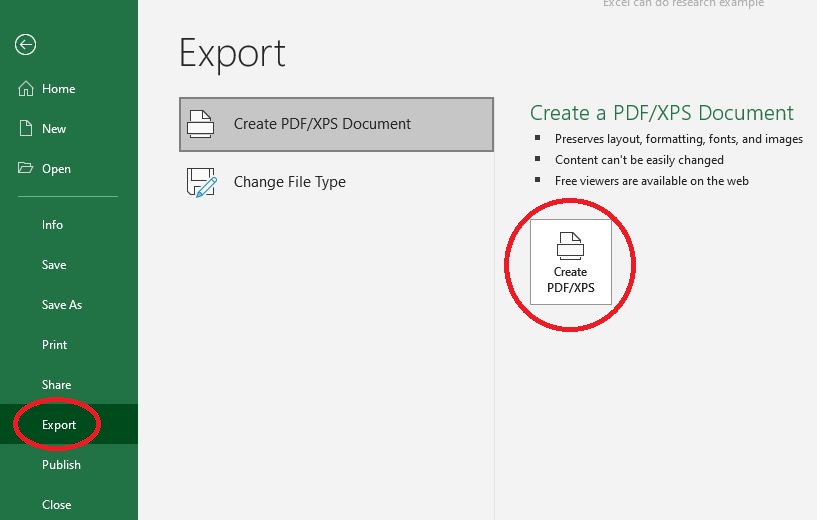 Convert Excel to a PDF - Export and Create PDF buttons