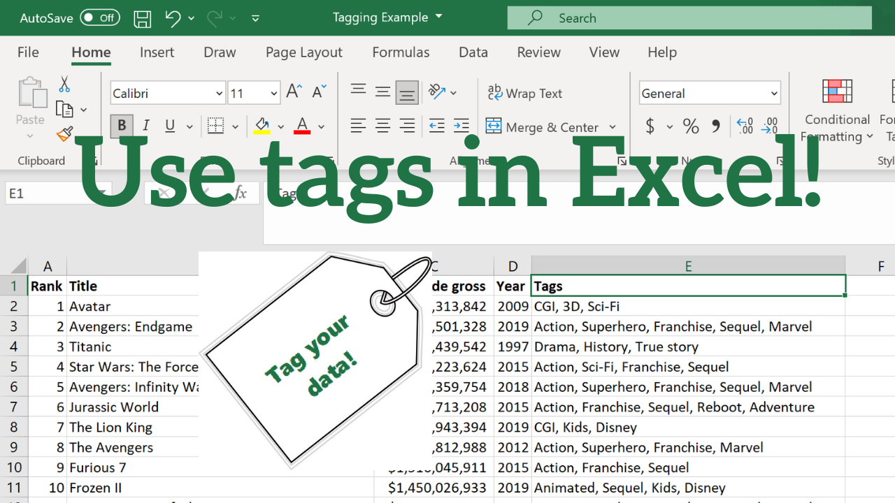 Tags in Excel: How to Implement Them in Seconds – Rockstar Excel